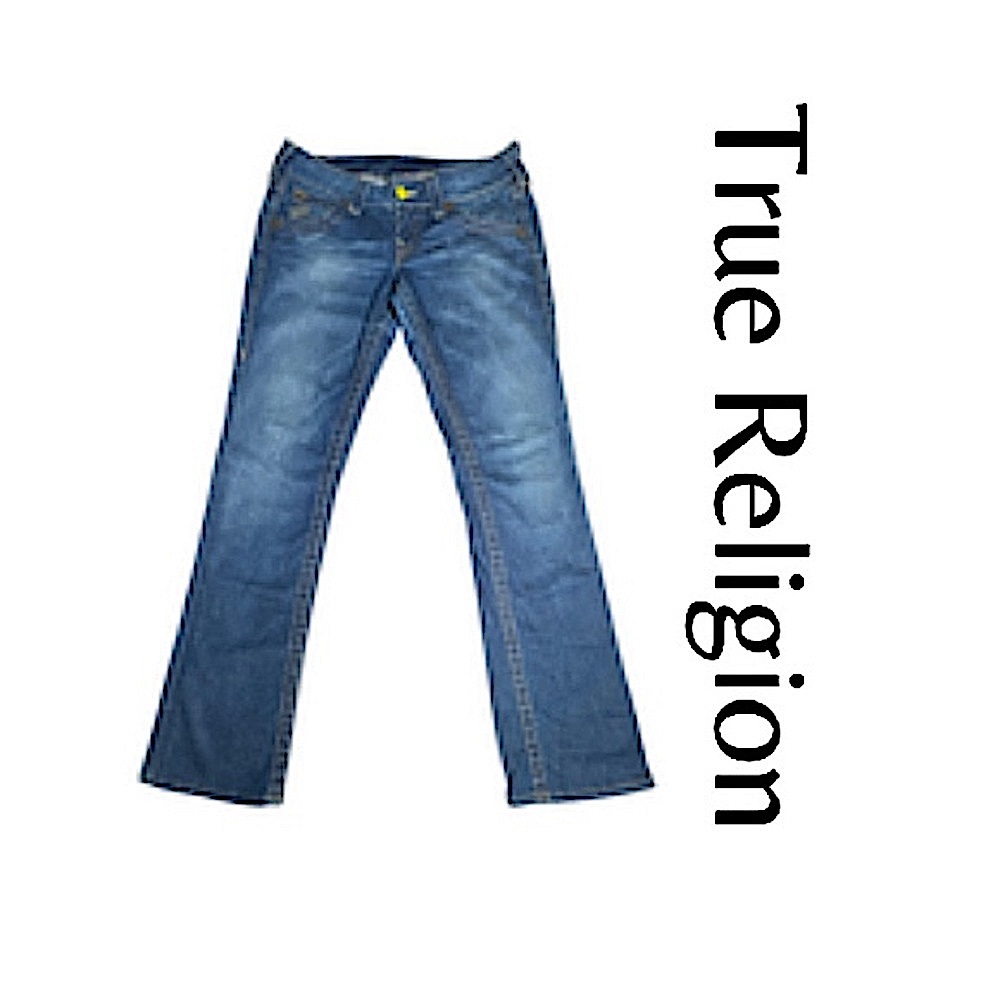 Vintage True Religion Classic Bootcut Dark Wash Low Rise Y2K Jeans Size 28 GUC!